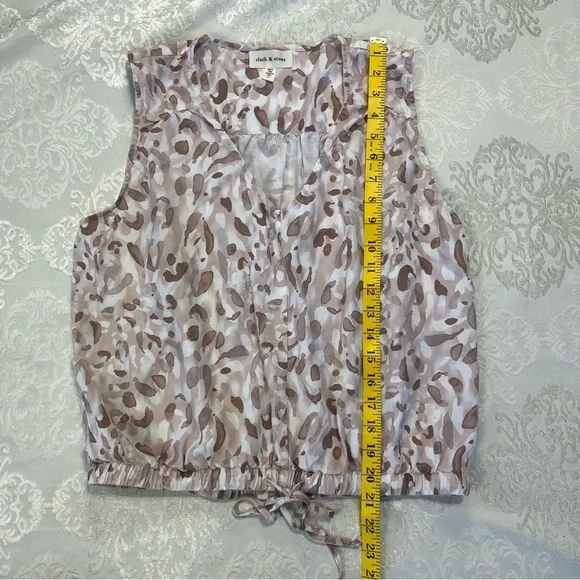 Cloth & Stone Anthropologie Sleeveless Blouse Abstract Print Size Large - Picture 5 of 8